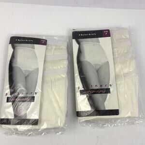 VTG 90sY2K 100% Nylon Brief Panties White Sz 7 Partners Intimates 2 Pack New